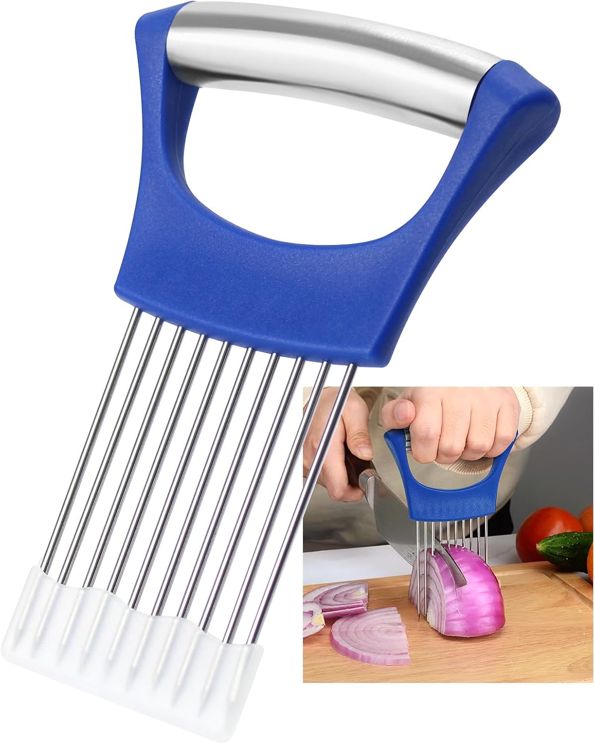 Stainless Steel Onion Holder for Slicing,Onion Slicer Holder,Kitchen Gadget