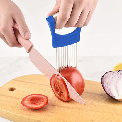 Stainless Steel Onion Holder for Slicing,Onion Slicer Holder,Kitchen Gadget