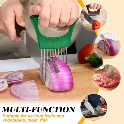 Stainless Steel Onion Holder for Slicing,Onion Slicer Holder,Kitchen Gadget