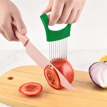 Stainless Steel Onion Holder for Slicing,Onion Slicer Holder,Kitchen Gadget