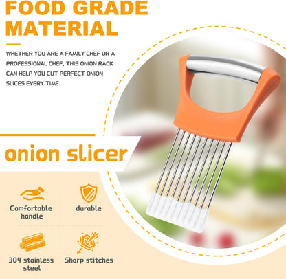 Stainless Steel Onion Holder for Slicing,Onion Slicer Holder,Kitchen Gadget