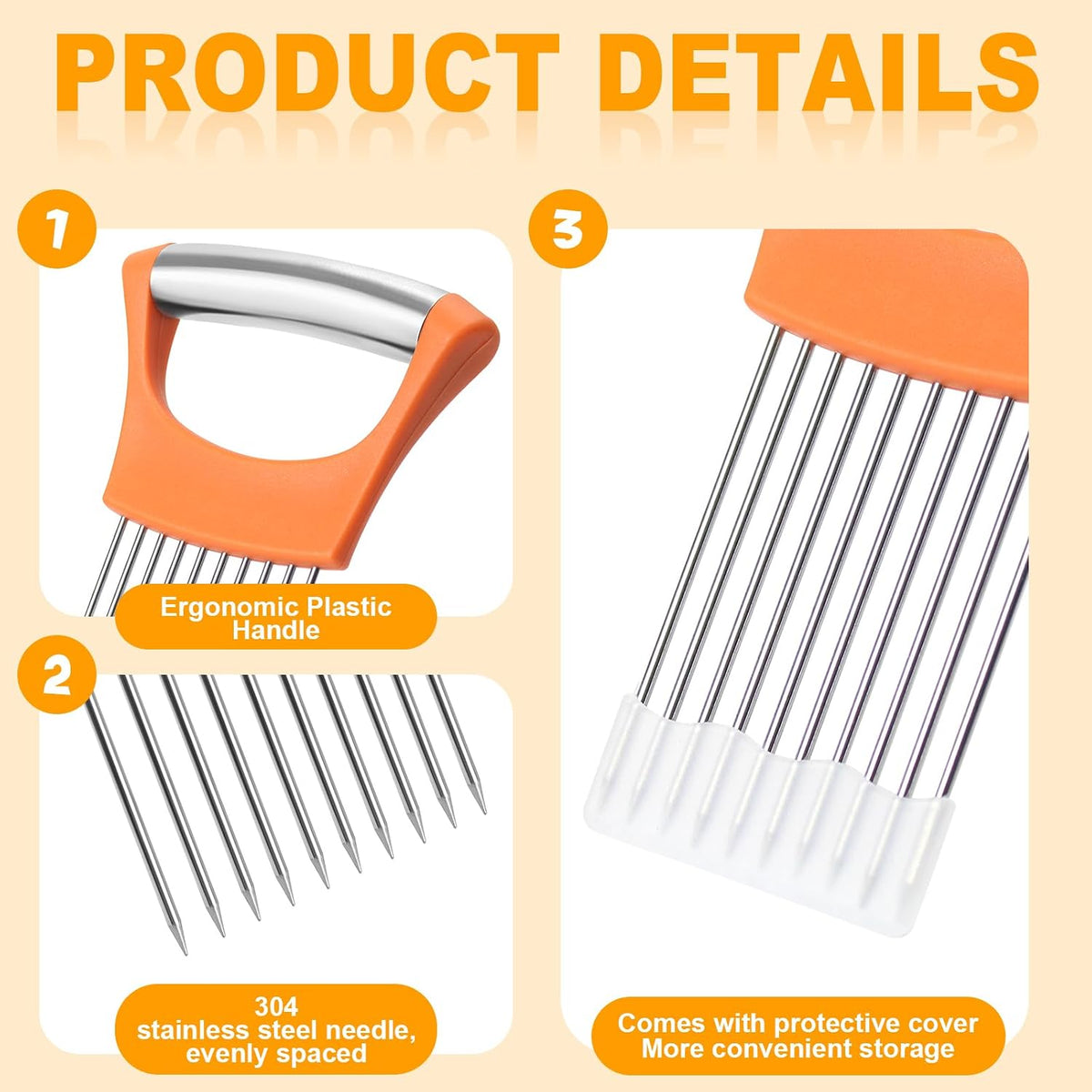 Stainless Steel Onion Holder for Slicing,Onion Slicer Holder,Kitchen Gadget