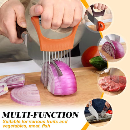 Stainless Steel Onion Holder for Slicing,Onion Slicer Holder,Kitchen Gadget