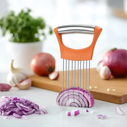 Stainless Steel Onion Holder for Slicing,Onion Slicer Holder,Kitchen Gadget