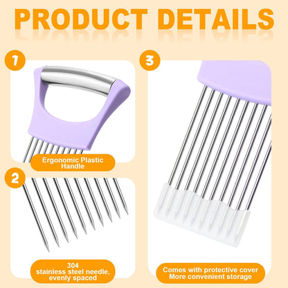 Stainless Steel Onion Holder for Slicing,Onion Slicer Holder,Kitchen Gadget