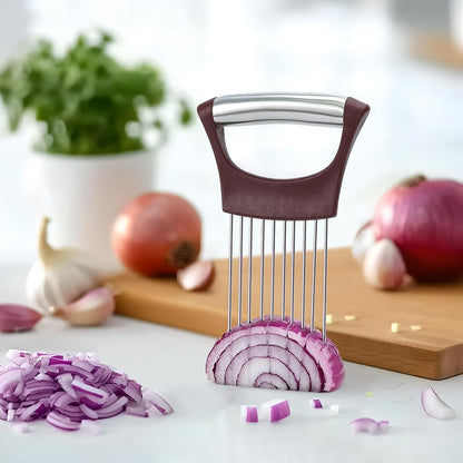 Stainless Steel Onion Holder for Slicing,Onion Slicer Holder,Kitchen Gadget