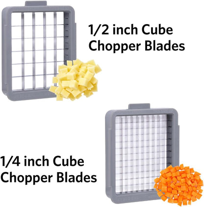 Glad 2-in-1 Vegetable Chopper - 1.8 Quart Food Chopper with 2 Interchangeable Blades (1/4" & 1/2") - Onion Dicer and Veggie Cutter for Meal Prep, Dishwasher Safe Kitchen Gadget