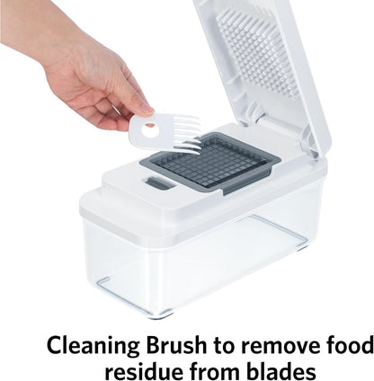 Glad 2-in-1 Vegetable Chopper - 1.8 Quart Food Chopper with 2 Interchangeable Blades (1/4" & 1/2") - Onion Dicer and Veggie Cutter for Meal Prep, Dishwasher Safe Kitchen Gadget