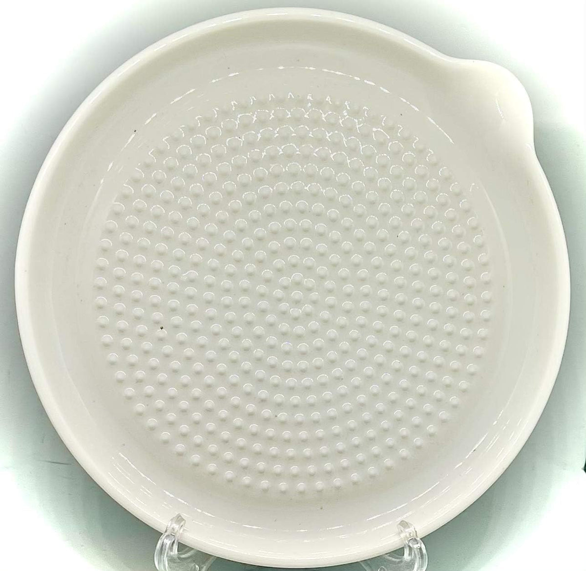 Premium Ceramic Garlic Grater Plate Set - Large White Modern