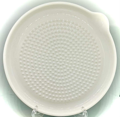 Premium Ceramic Garlic Grater Plate Set - Large White Modern