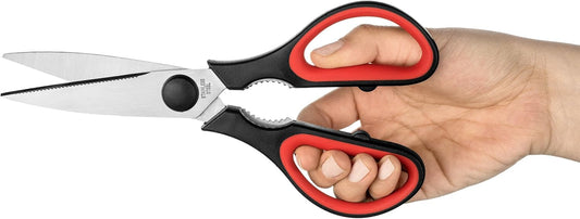 Ultra Sharp Kitchen Scissors for Food - Heavy Duty, Serrated Stainless Steel Shears (Set of 2)