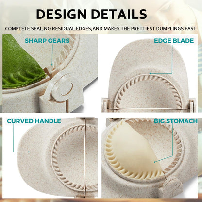Empanada Maker Press, Large Dumpling Maker Set (6"/5"/4"/3"/2.6") | 5Sizes Extra Large Dumpling Maker Mold Set with Dough Cutter for Pierogi, Pastelitos, Calzone, Turnovers