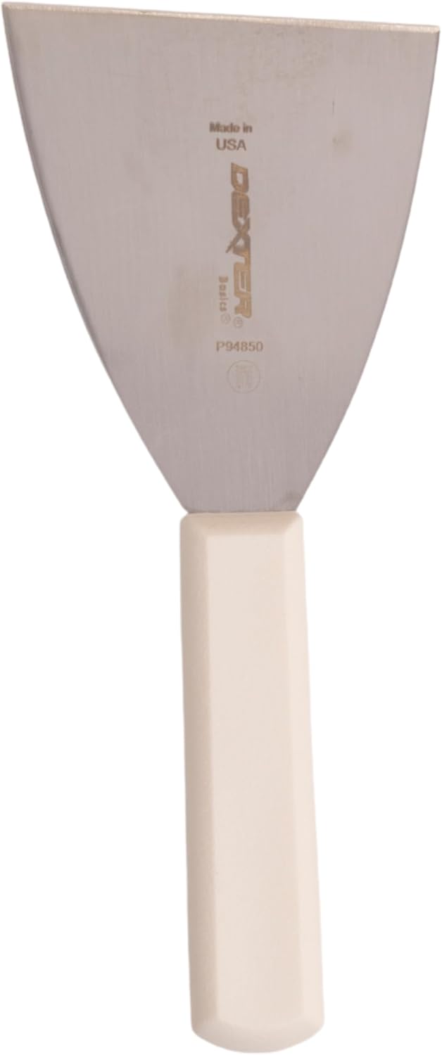 Basics 4” Stiff Scraper – P94850, Heavy-Duty Stainless Steel Blade with Ergonomic Polypropylene Handle, 8.5” Overall Length, NSF Certified, Made in USA