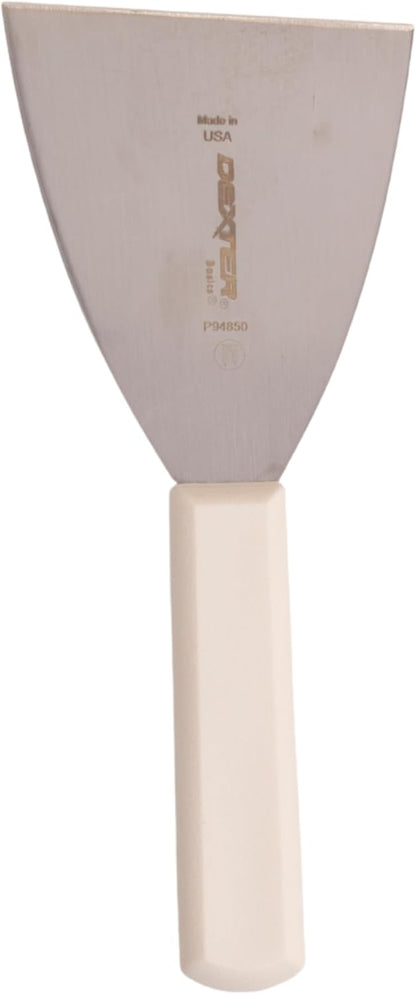 Basics 4” Stiff Scraper – P94850, Heavy-Duty Stainless Steel Blade with Ergonomic Polypropylene Handle, 8.5” Overall Length, NSF Certified, Made in USA