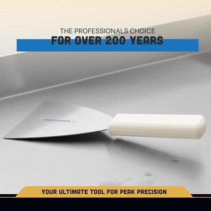 Basics 4” Stiff Scraper – P94850, Heavy-Duty Stainless Steel Blade with Ergonomic Polypropylene Handle, 8.5” Overall Length, NSF Certified, Made in USA