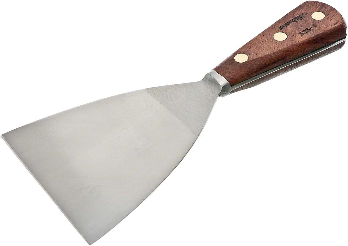 Basics 4” Stiff Scraper – P94850, Heavy-Duty Stainless Steel Blade with Ergonomic Polypropylene Handle, 8.5” Overall Length, NSF Certified, Made in USA