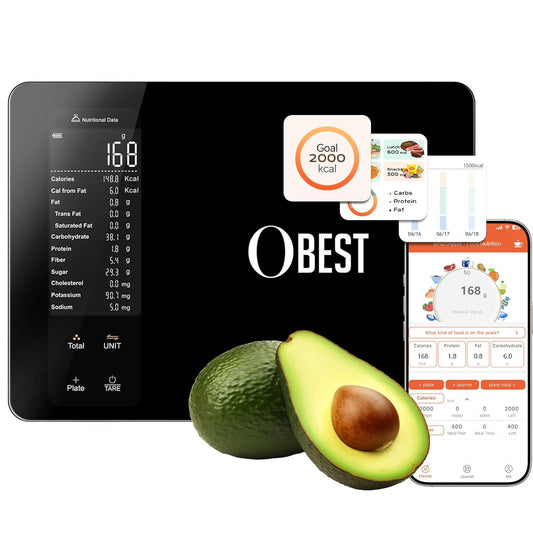 Smart Food Scale with Nutritional Calculator, Free APP with 30 Nutrients Tracking, Calorie, Macro, Works with App for Daily Reports, Digital Kitchen Scale for Meal Prep Weight Loss Coffee Making, 22lb
