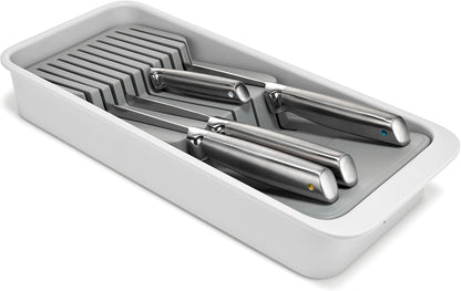DrawerStore Knife Organizer, holds up to 9 knives, Kitchen Organization & Drawer Storage – Compact, Gray