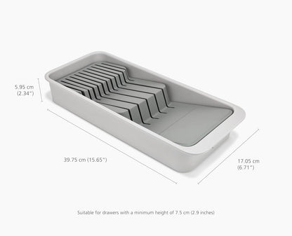 DrawerStore Knife Organizer, holds up to 9 knives, Kitchen Organization & Drawer Storage – Compact, Gray
