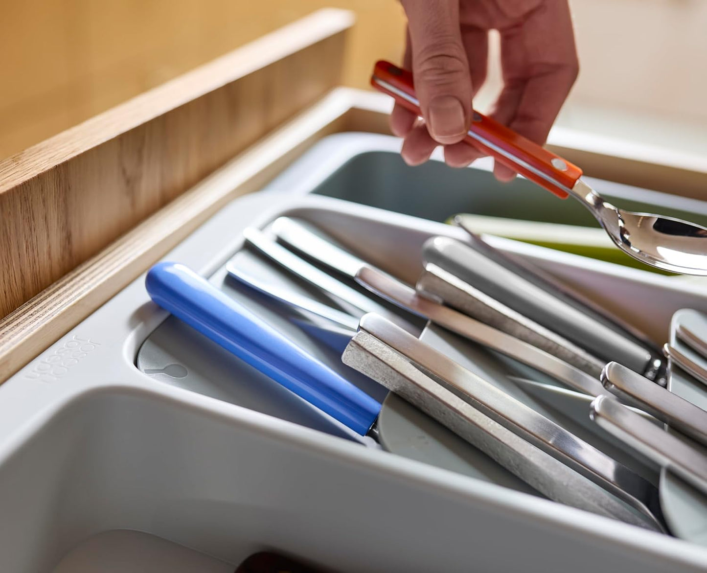 DrawerStore Knife Organizer, holds up to 9 knives, Kitchen Organization & Drawer Storage – Compact, Gray