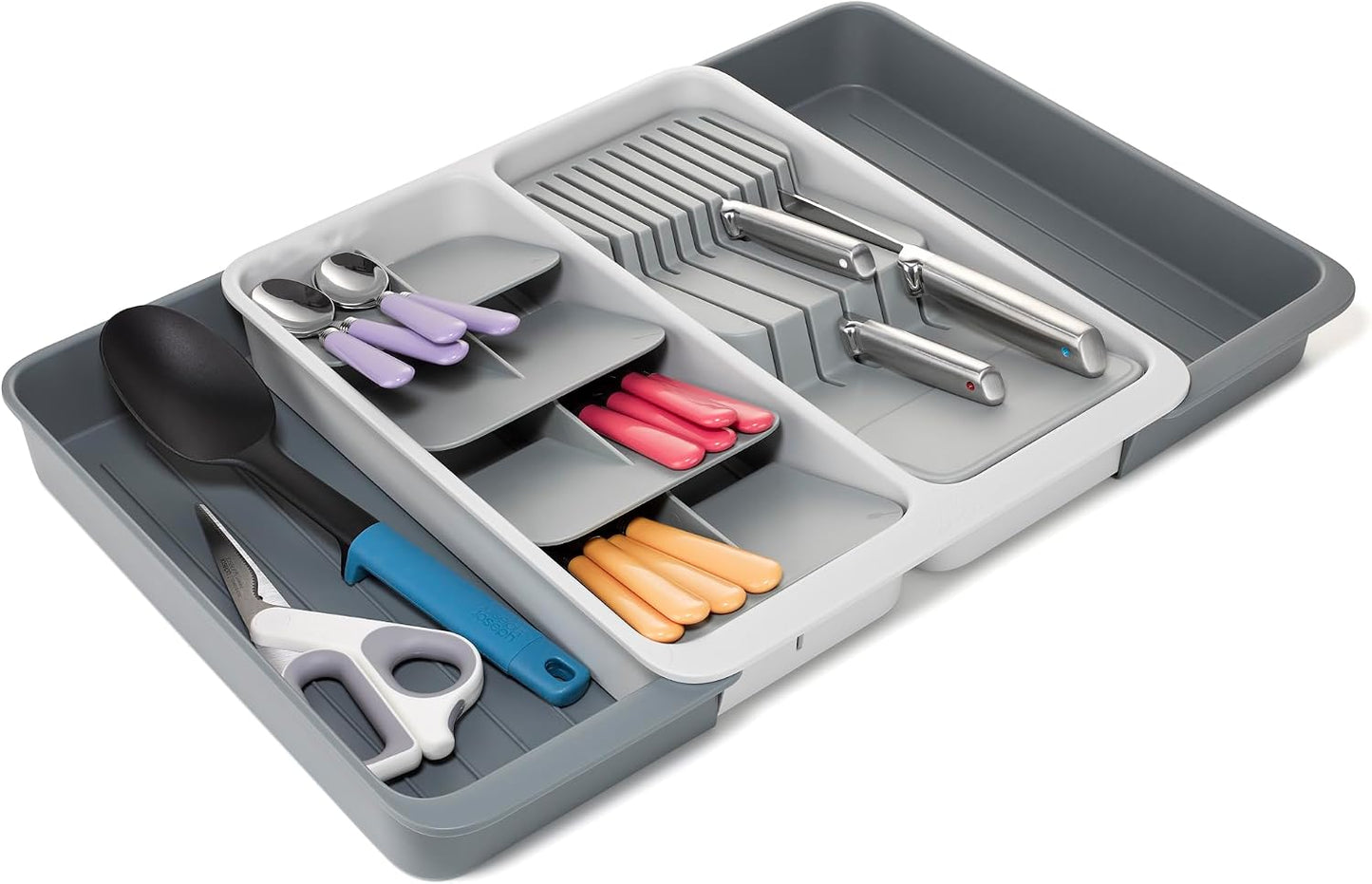 DrawerStore Knife Organizer, holds up to 9 knives, Kitchen Organization & Drawer Storage – Compact, Gray