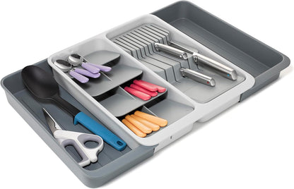 DrawerStore Knife Organizer, holds up to 9 knives, Kitchen Organization & Drawer Storage – Compact, Gray