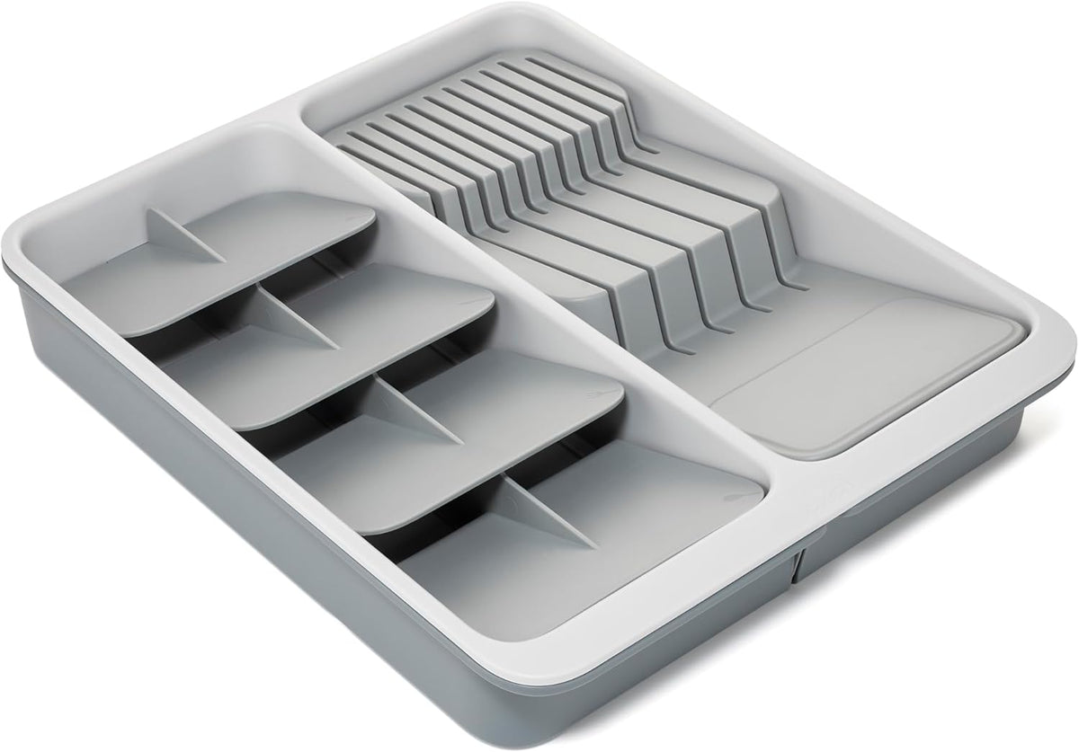 DrawerStore Knife Organizer, holds up to 9 knives, Kitchen Organization & Drawer Storage – Compact, Gray
