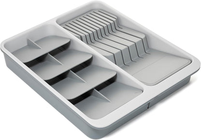 DrawerStore Knife Organizer, holds up to 9 knives, Kitchen Organization & Drawer Storage – Compact, Gray
