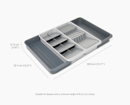 DrawerStore Knife Organizer, holds up to 9 knives, Kitchen Organization & Drawer Storage – Compact, Gray