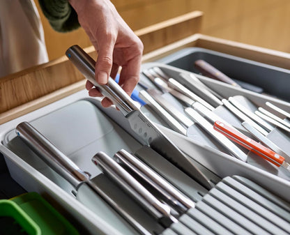 DrawerStore Knife Organizer, holds up to 9 knives, Kitchen Organization & Drawer Storage – Compact, Gray