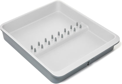 DrawerStore Knife Organizer, holds up to 9 knives, Kitchen Organization & Drawer Storage – Compact, Gray