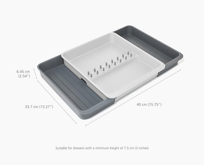DrawerStore Knife Organizer, holds up to 9 knives, Kitchen Organization & Drawer Storage – Compact, Gray