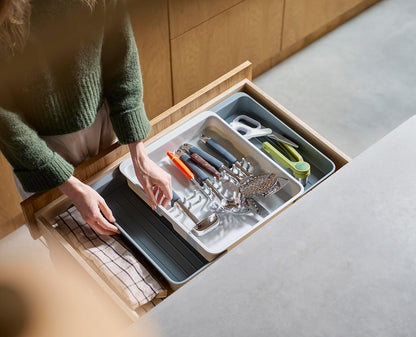DrawerStore Knife Organizer, holds up to 9 knives, Kitchen Organization & Drawer Storage – Compact, Gray