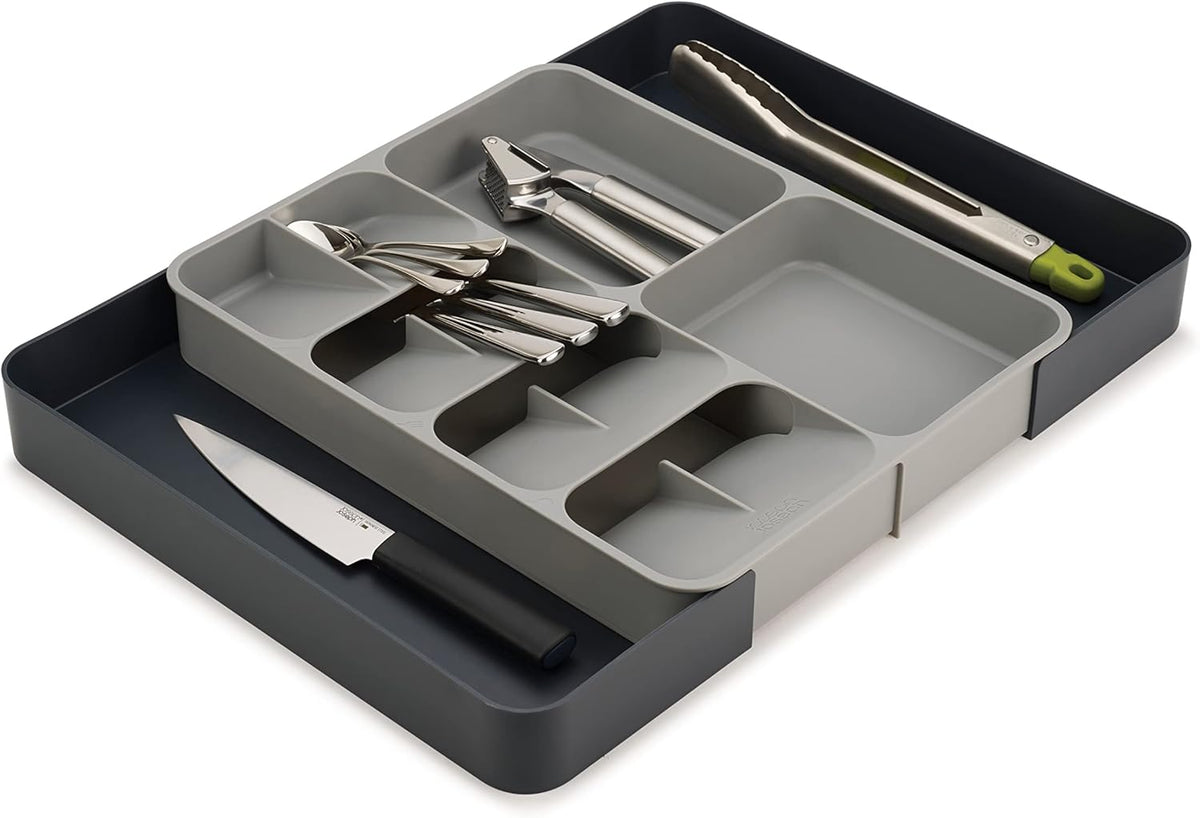 DrawerStore Knife Organizer, holds up to 9 knives, Kitchen Organization & Drawer Storage – Compact, Gray