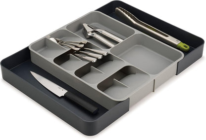 DrawerStore Knife Organizer, holds up to 9 knives, Kitchen Organization & Drawer Storage – Compact, Gray