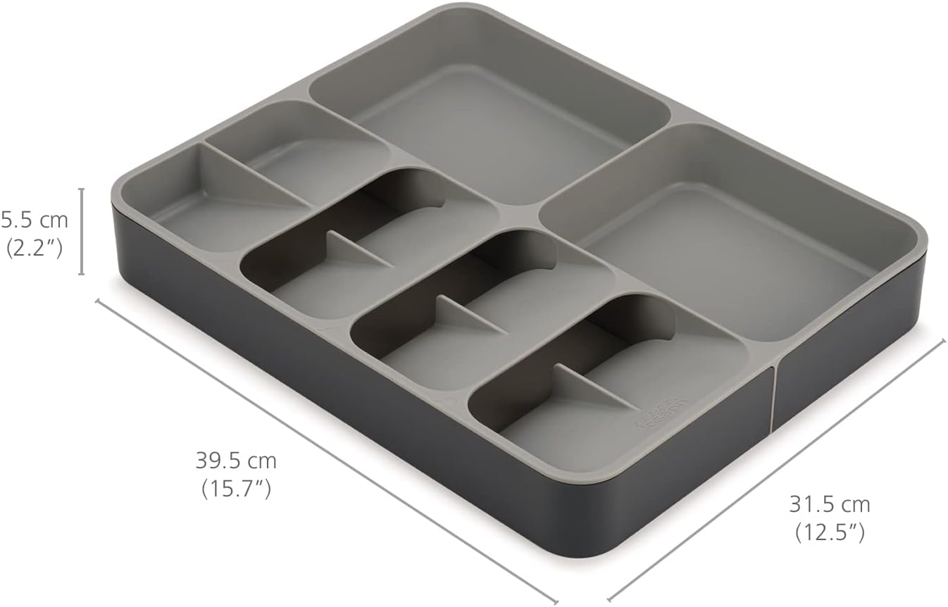 DrawerStore Knife Organizer, holds up to 9 knives, Kitchen Organization & Drawer Storage – Compact, Gray