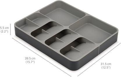 DrawerStore Knife Organizer, holds up to 9 knives, Kitchen Organization & Drawer Storage – Compact, Gray