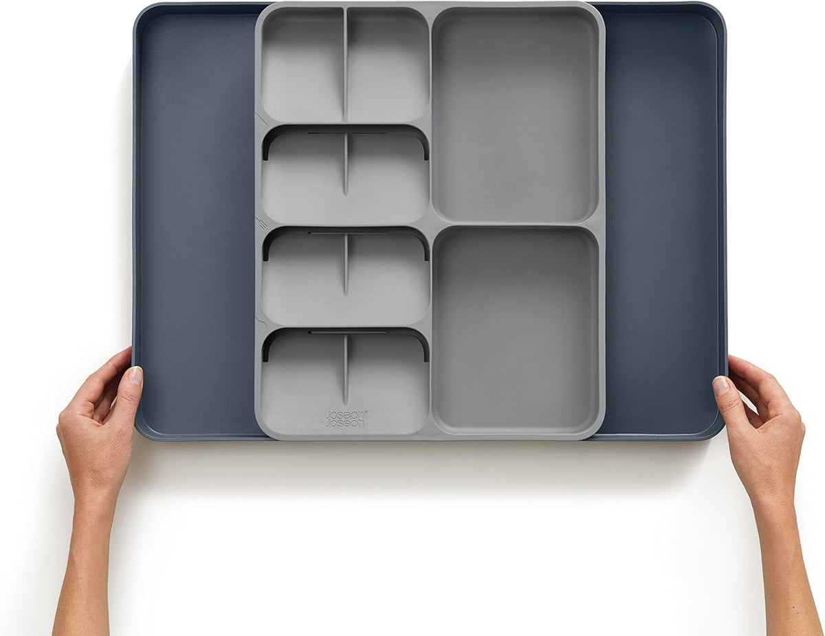 DrawerStore Knife Organizer, holds up to 9 knives, Kitchen Organization & Drawer Storage – Compact, Gray