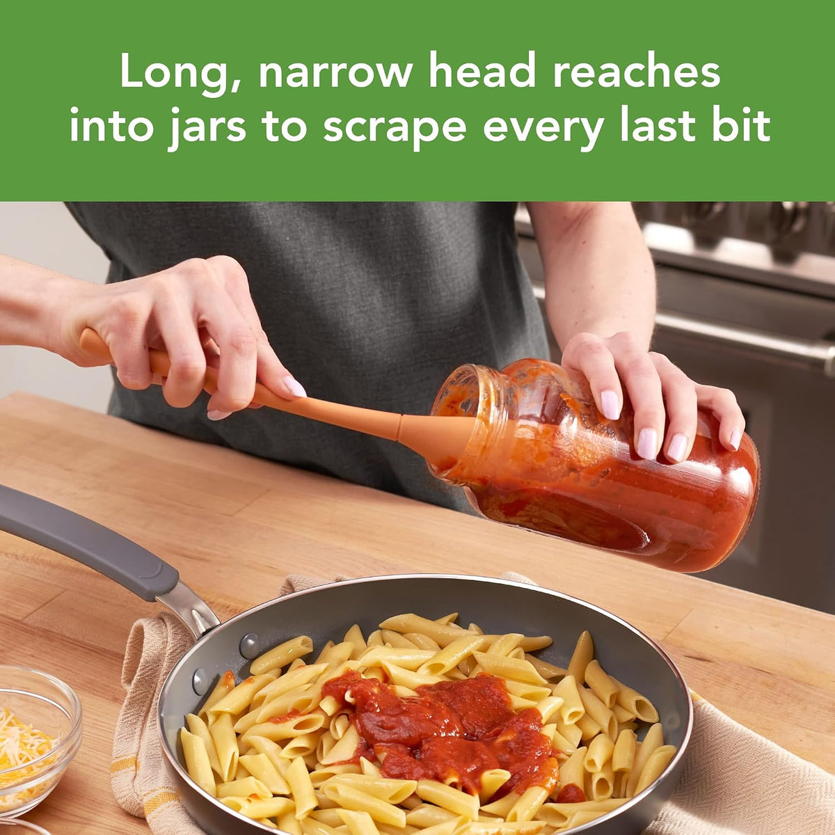 Flex Core Mini Silicone Spatula Spoonula Set of 2 for Cast Iron Non Stick Cooking & Baking, Dishwasher Safe Spatula & Spoonula All Silicone Heat Resistant BPA Free Kitchen Utensil, White