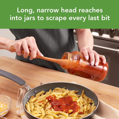 Flex Core Mini Silicone Spatula Spoonula Set of 2 for Cast Iron Non Stick Cooking & Baking, Dishwasher Safe Spatula & Spoonula All Silicone Heat Resistant BPA Free Kitchen Utensil, White