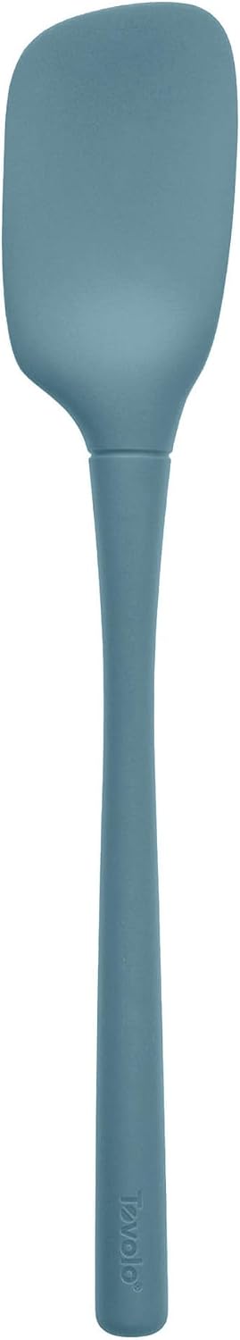 Flex Core Mini Silicone Spatula Spoonula Set of 2 for Cast Iron Non Stick Cooking & Baking, Dishwasher Safe Spatula & Spoonula All Silicone Heat Resistant BPA Free Kitchen Utensil, White