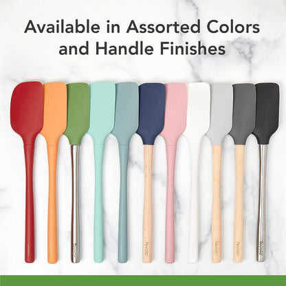 Flex Core Mini Silicone Spatula Spoonula Set of 2 for Cast Iron Non Stick Cooking & Baking, Dishwasher Safe Spatula & Spoonula All Silicone Heat Resistant BPA Free Kitchen Utensil, White