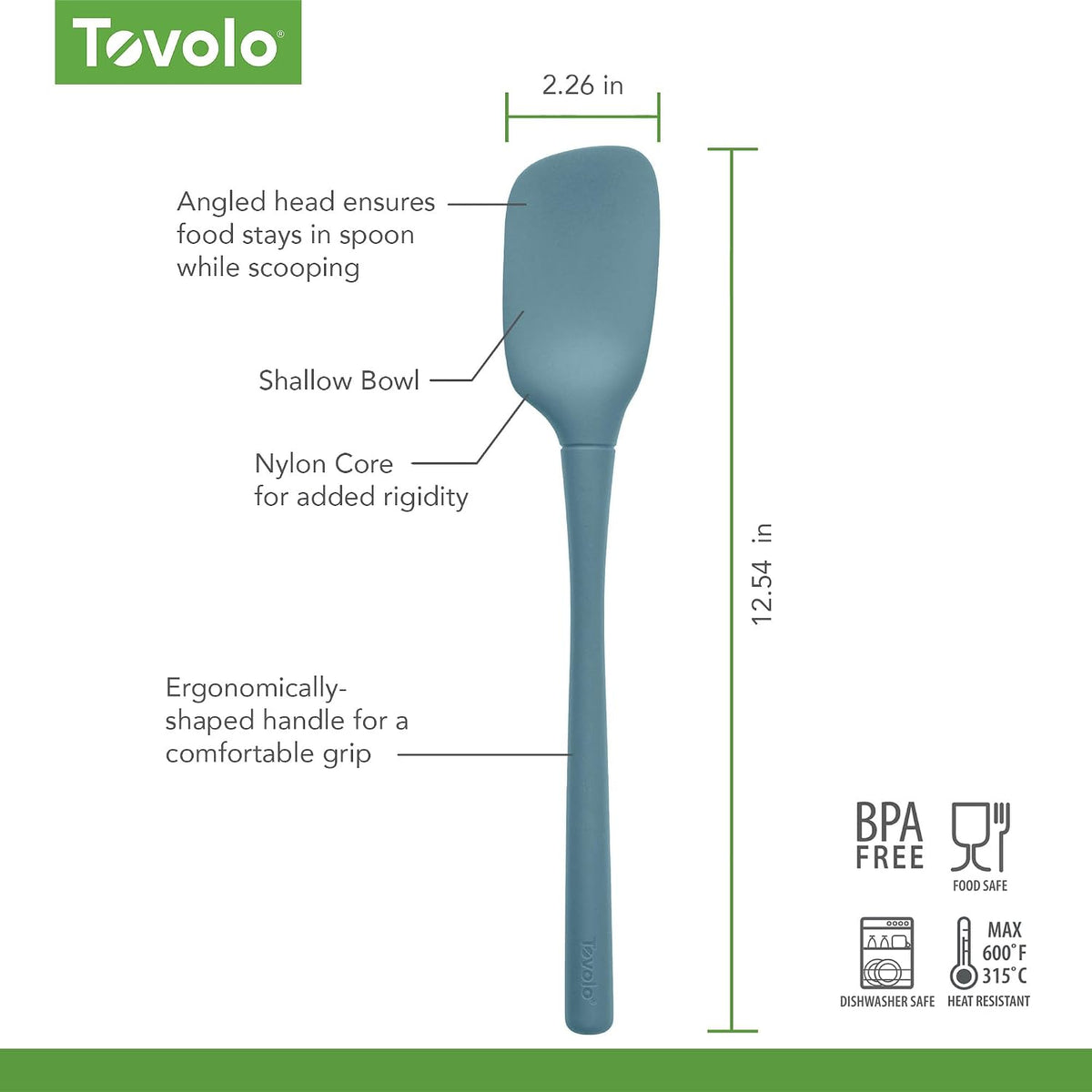 Flex Core Mini Silicone Spatula Spoonula Set of 2 for Cast Iron Non Stick Cooking & Baking, Dishwasher Safe Spatula & Spoonula All Silicone Heat Resistant BPA Free Kitchen Utensil, White