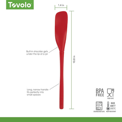 Flex Core Mini Silicone Spatula Spoonula Set of 2 for Cast Iron Non Stick Cooking & Baking, Dishwasher Safe Spatula & Spoonula All Silicone Heat Resistant BPA Free Kitchen Utensil, White