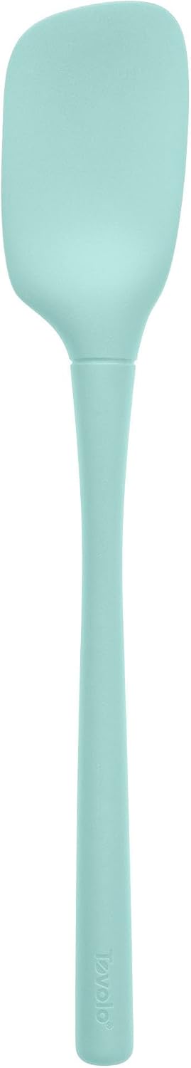 Flex Core Mini Silicone Spatula Spoonula Set of 2 for Cast Iron Non Stick Cooking & Baking, Dishwasher Safe Spatula & Spoonula All Silicone Heat Resistant BPA Free Kitchen Utensil, White
