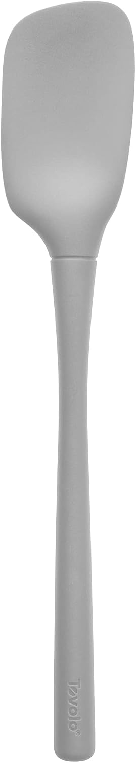 Flex Core Mini Silicone Spatula Spoonula Set of 2 for Cast Iron Non Stick Cooking & Baking, Dishwasher Safe Spatula & Spoonula All Silicone Heat Resistant BPA Free Kitchen Utensil, White