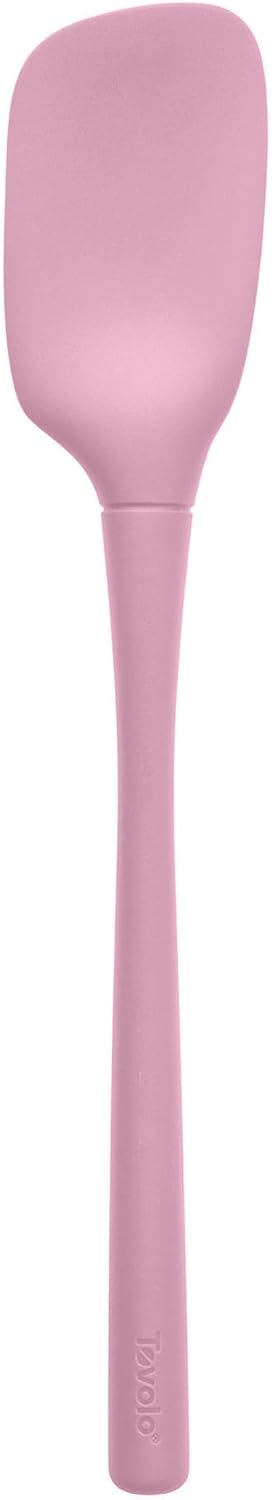 Flex Core Mini Silicone Spatula Spoonula Set of 2 for Cast Iron Non Stick Cooking & Baking, Dishwasher Safe Spatula & Spoonula All Silicone Heat Resistant BPA Free Kitchen Utensil, White