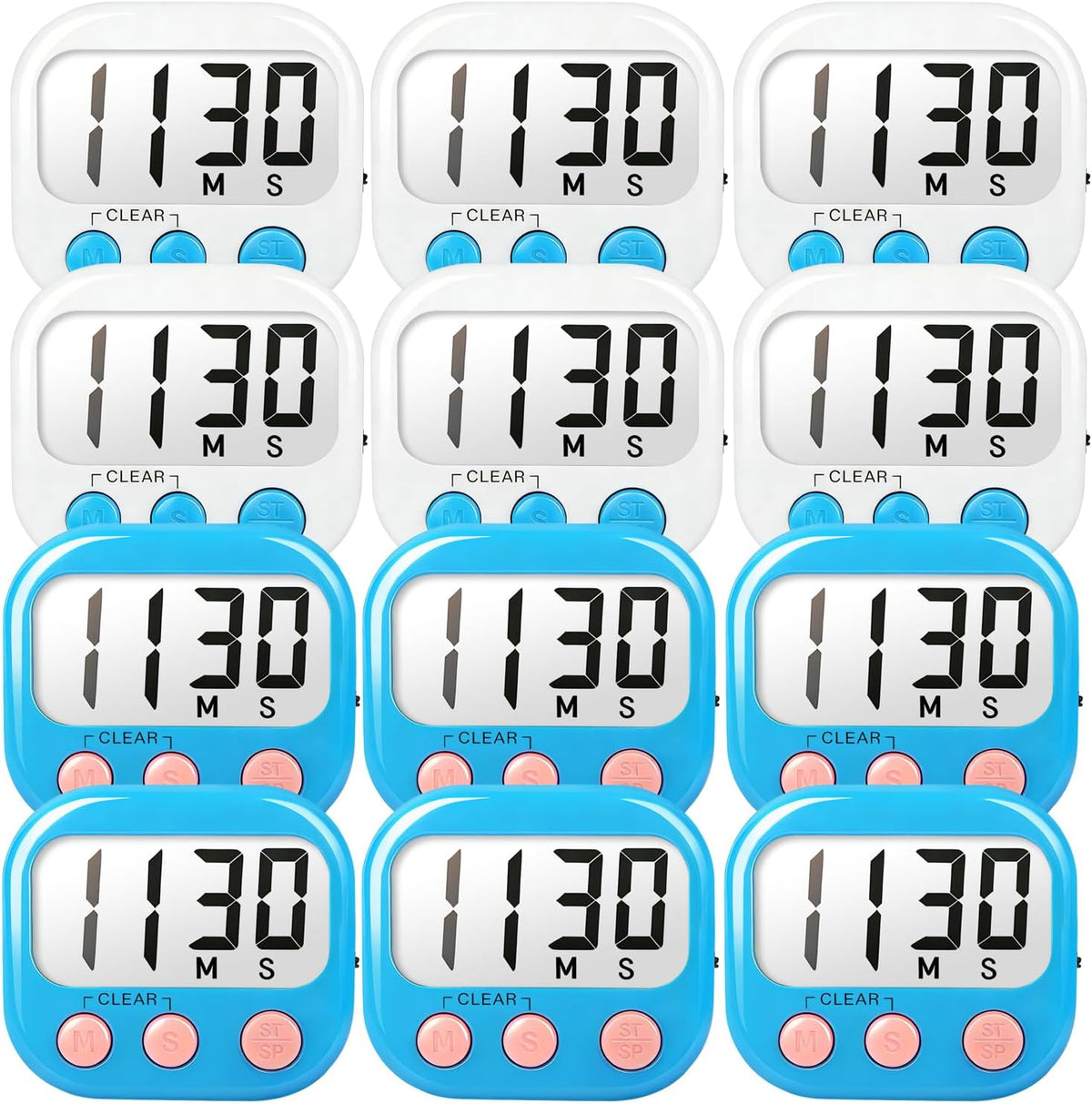 Digital Timer for Kids Classroom Timers for Teachers 2 Pack Blue Green