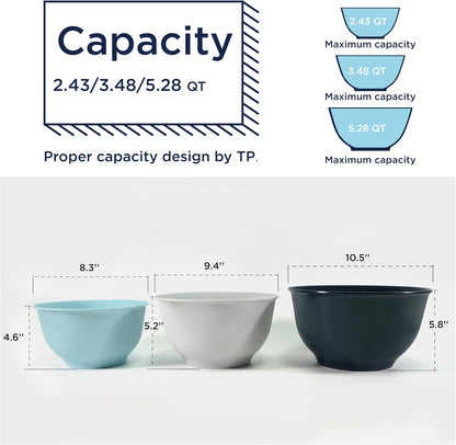 TP Melamine Mixing Bowl Set with Lids, Salad Bowl Set of 3, Aztec Bloom