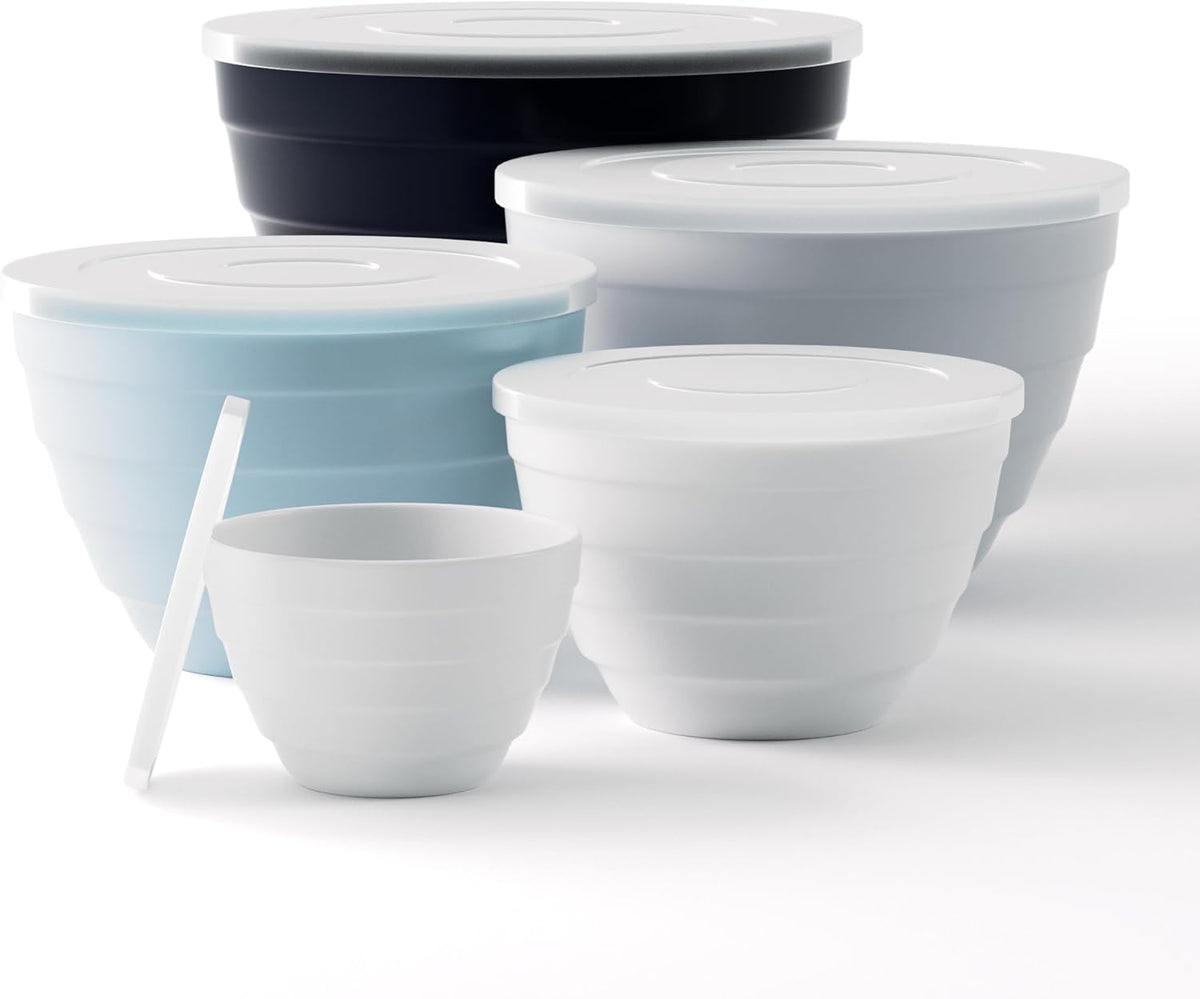 TP Melamine Mixing Bowl Set with Lids, Salad Bowl Set of 3, Aztec Bloom